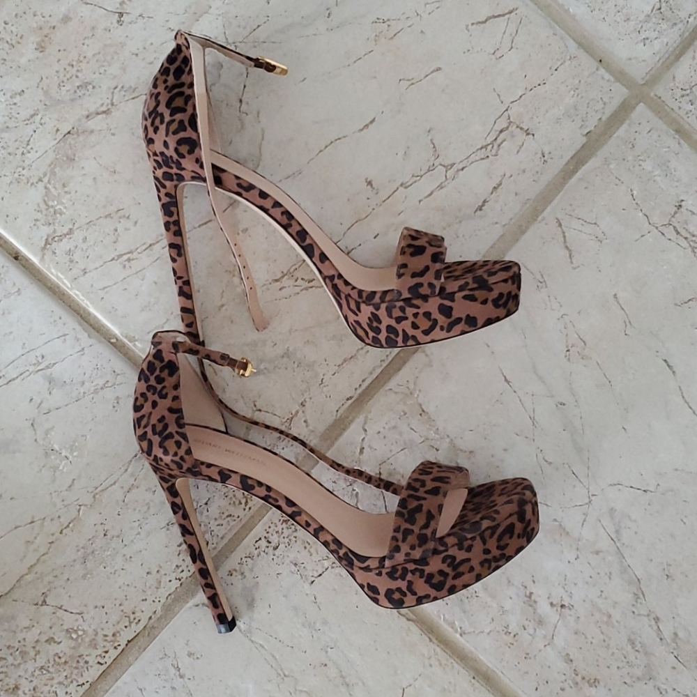 Stuart Weitzman US 8.5 Sohot Heel Leopard Suede